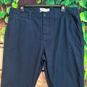Deus Ex Machine Cotton Pants Mens 36x31 Navy Blue Straight Leg Canvas Work Pants